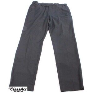 Calvin Klein Pants Mens Black Dress Slacks Flat Front Stretch Business 36" X 32"